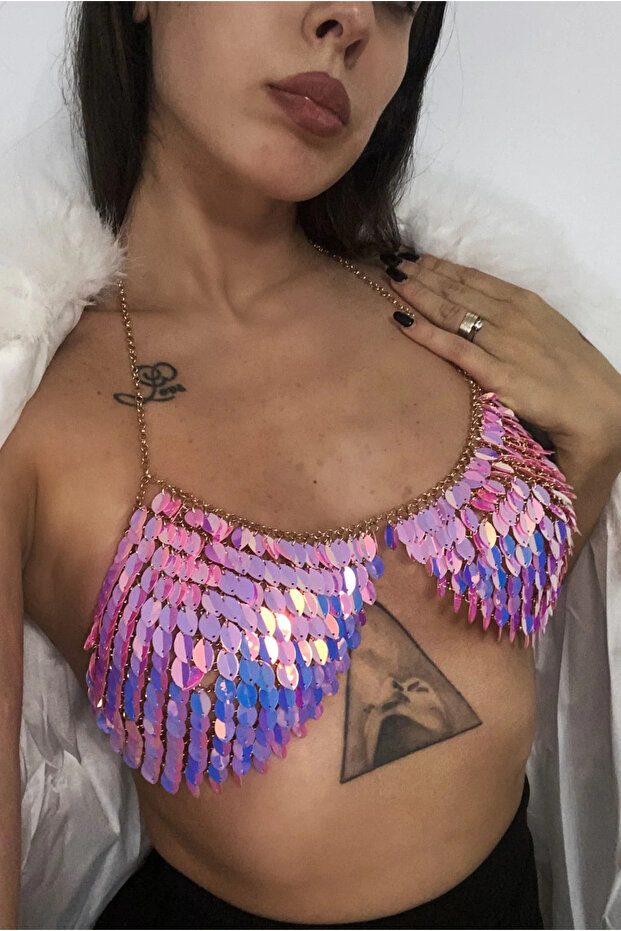 'Shell' Bodychain Sequin Top Bra - 1