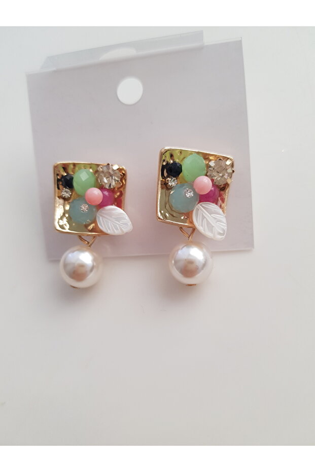 Special Design Multicolor Square Earring - 2