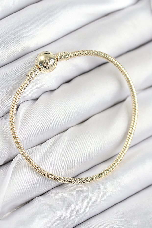 Brass Charm Topcuk Model Gold Color Women's Bracelet