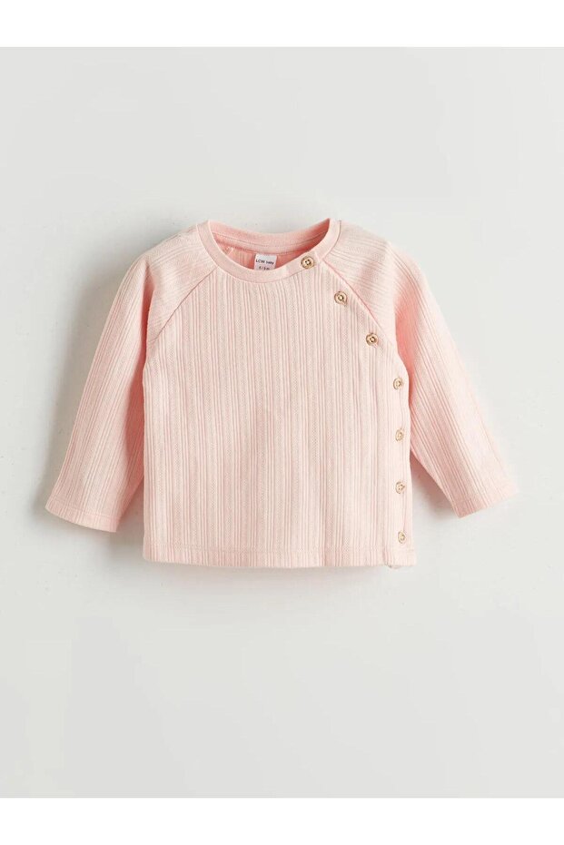 LCW baby Bisiklet Yaka Kız Bebek Hırka ve Pantolon 2'li (W5) - 2