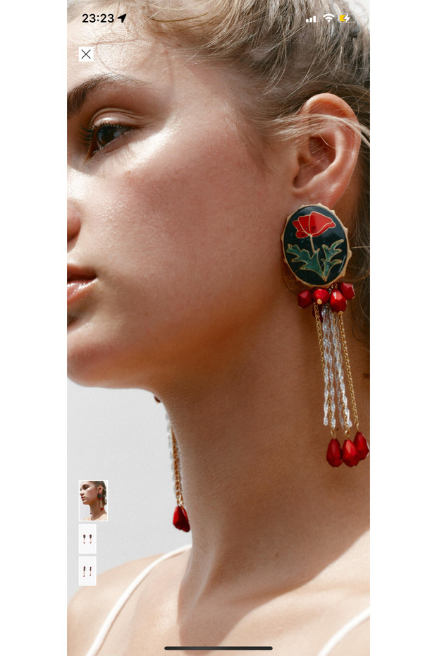 Zra Button Flower Beaded - 1