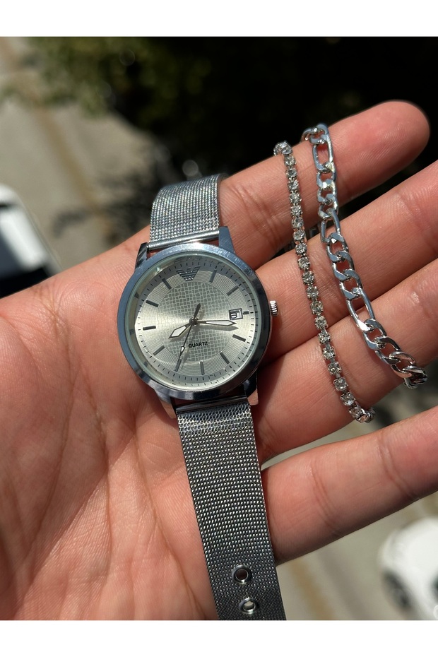 TAKVİMLİ HASIR KORDON KOL SAATİ - 4