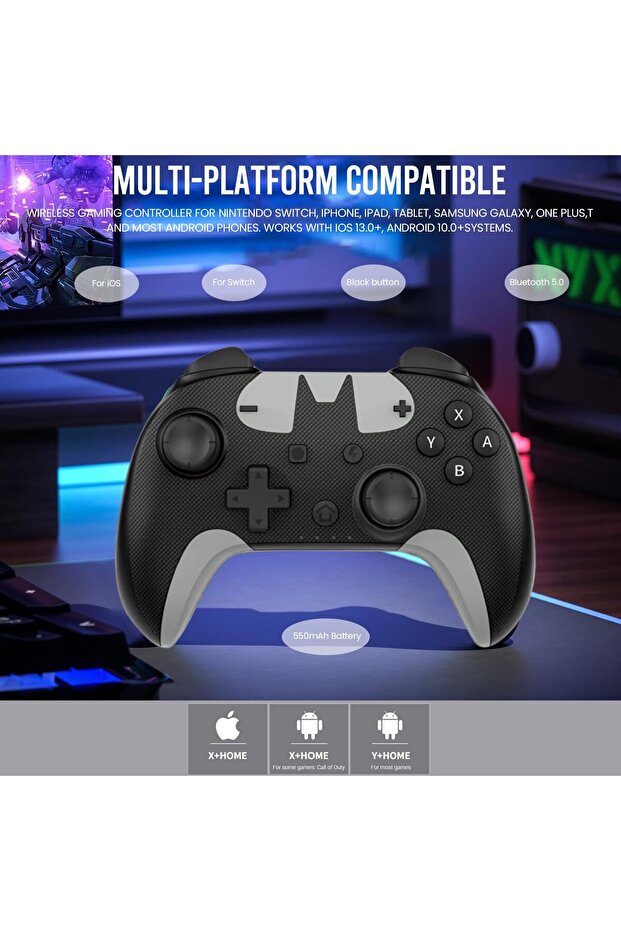 Wireless Gaming Gamepad Controller Remote Gaming Controller Compatible Switch/Lite/Oled/Pc - 7