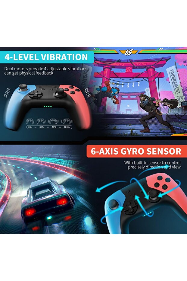 Wireless Controller Switch/Lite/Oled One Button Wake Up Function，Switch Pro Controller Double - 4