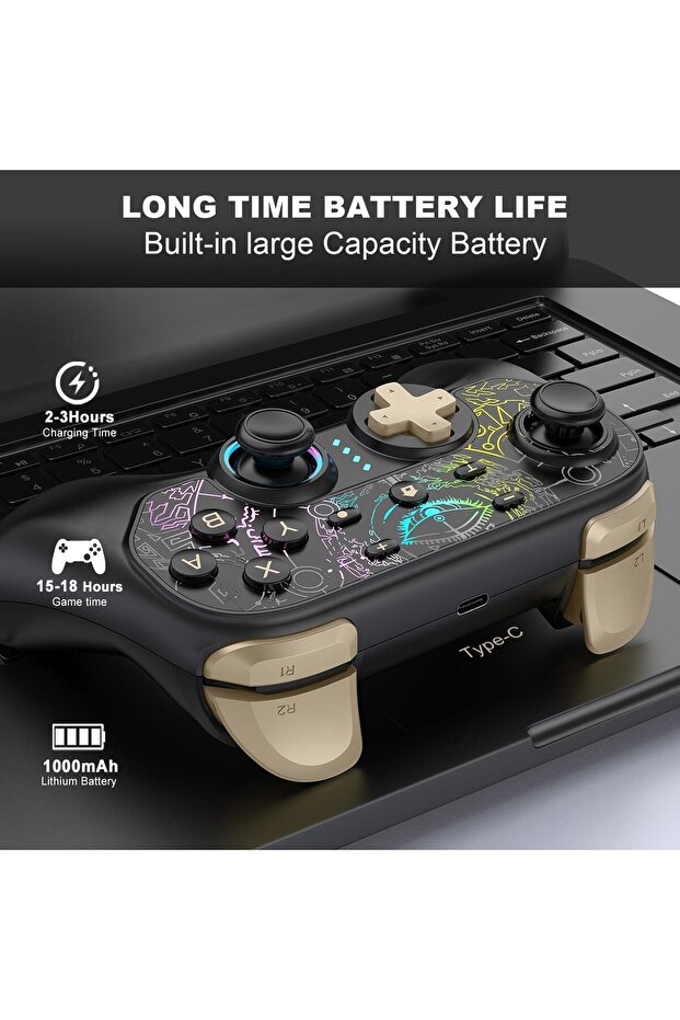 وحدة تحكم التبديل الجديدة لعام 2025 متوافقة مع وحدة تحكم Switch/Lite/Oled ووحدة تحكم Switch Pro RGB - 3