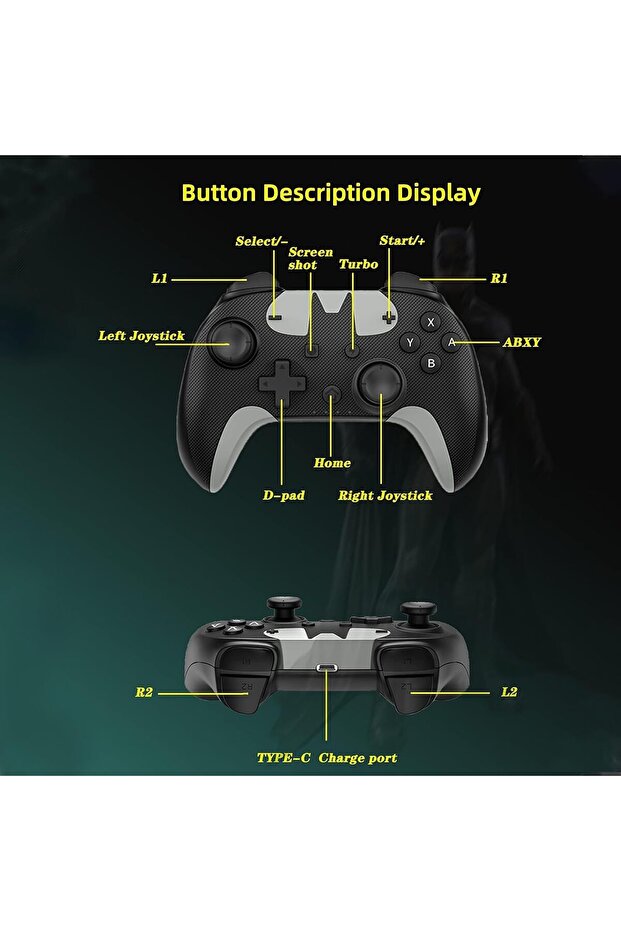 Wireless Gaming Gamepad Controller Remote Gaming Controller Compatible Switch/Lite/Oled/Pc - 5
