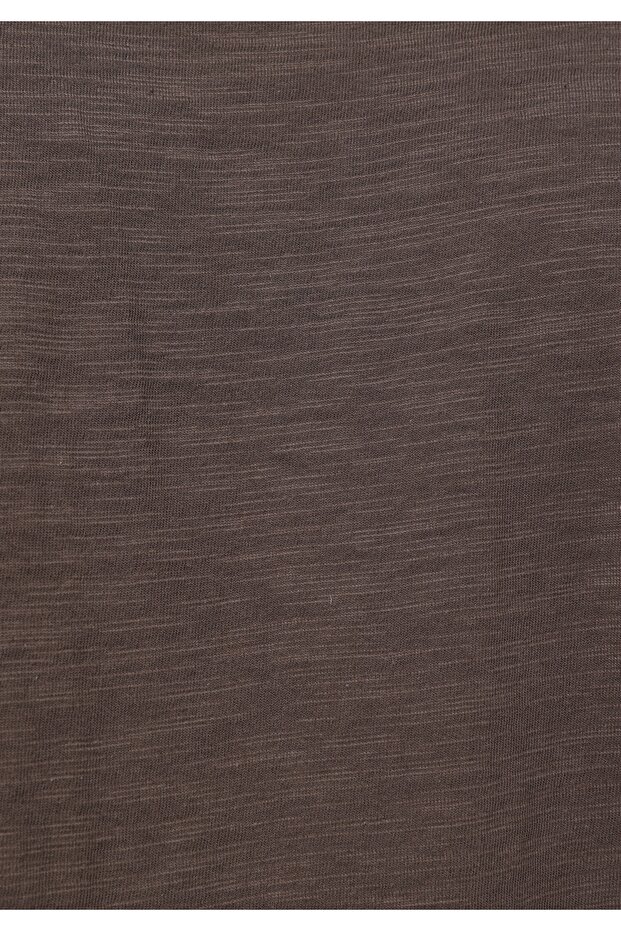 Regular Fit Yuvarlak Yaka Düz Erkek Gri Uzun Kol Tişört - 5