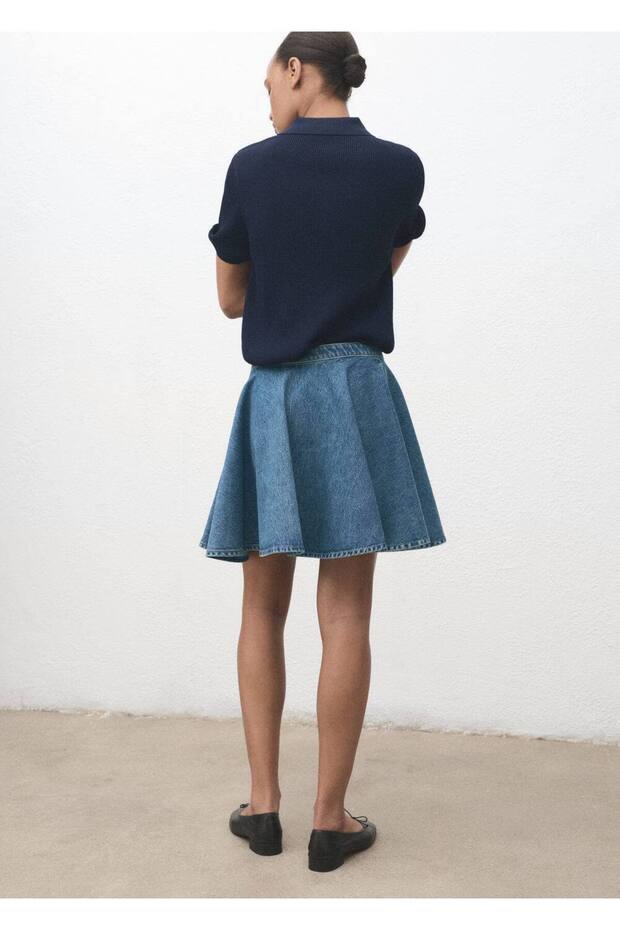 Kısa denim etek - 4