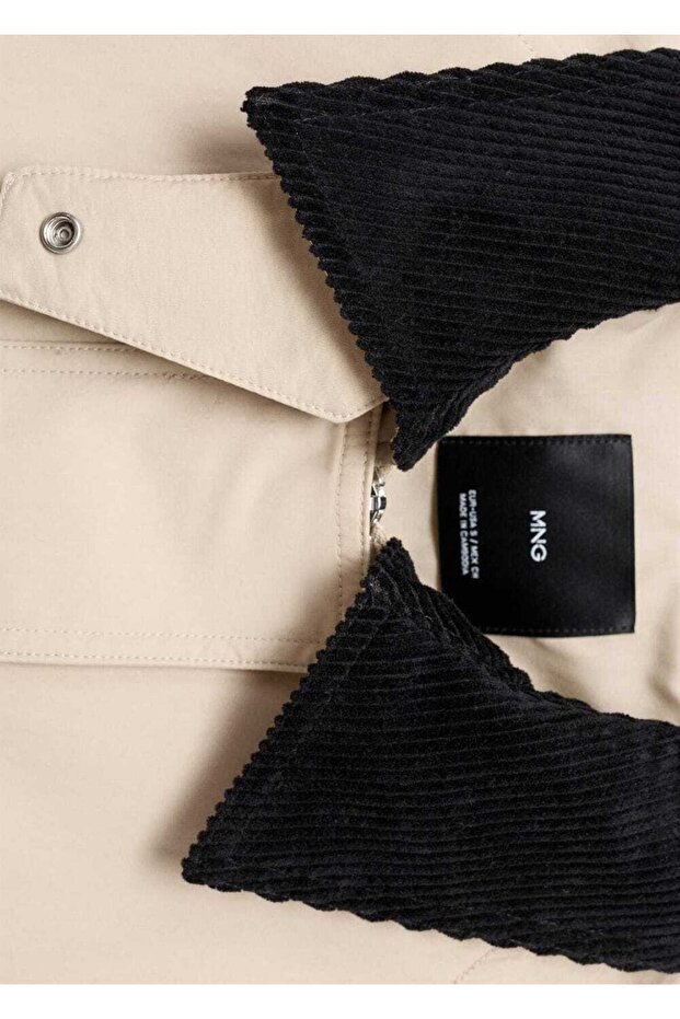 Kadife yaka pamuklu ceket - 8