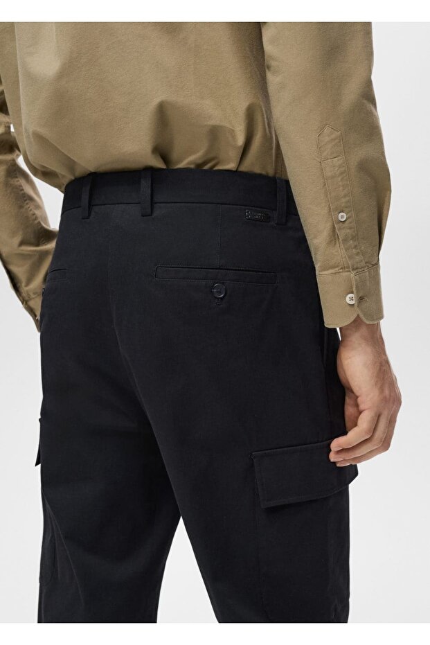 Regular kesim pamuklu kargo pantolon - 8