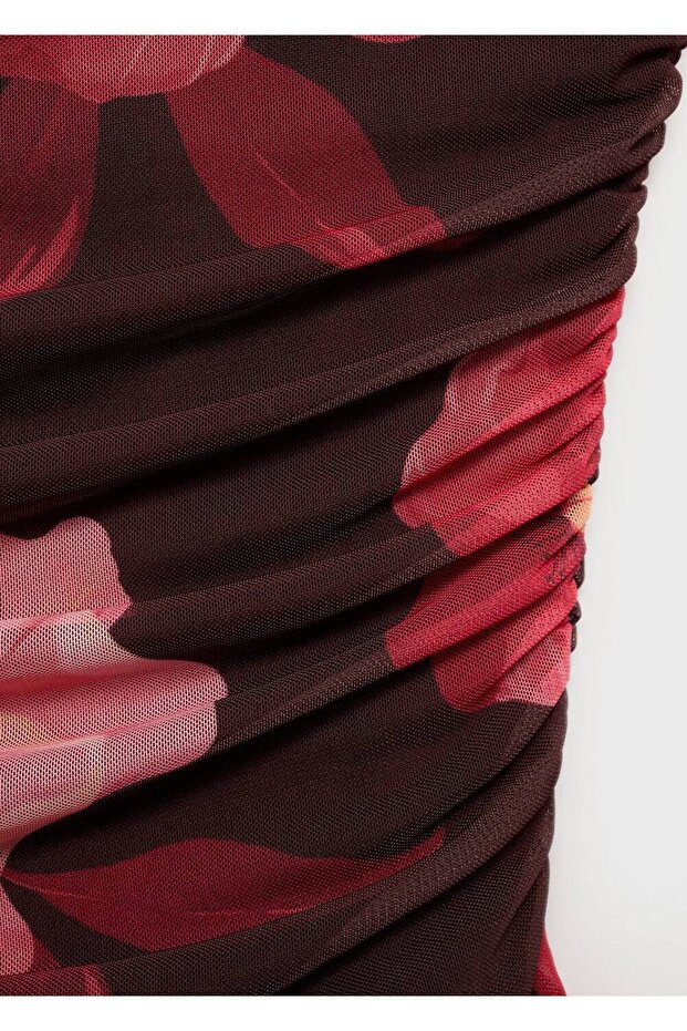 Çiçekli asimetrik bluz - 8