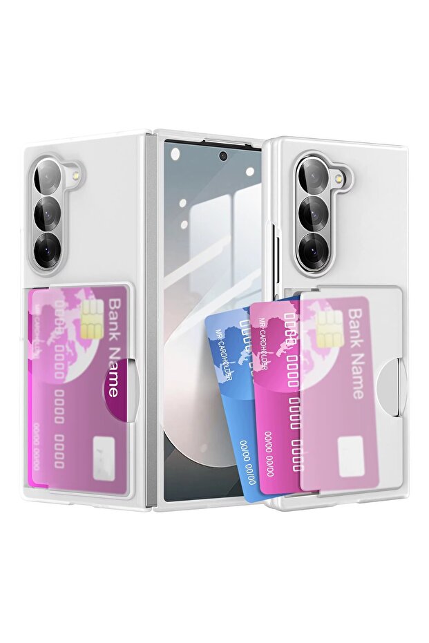 Husă premium cu slot pentru card, Samsung Galaxy Z Fold 6, protecție și funcționalitate discretă, mată - 1