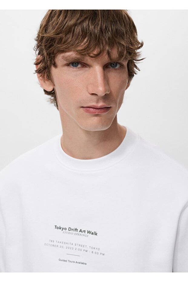 %100 pamuklu mesajlı sweatshirt - 7