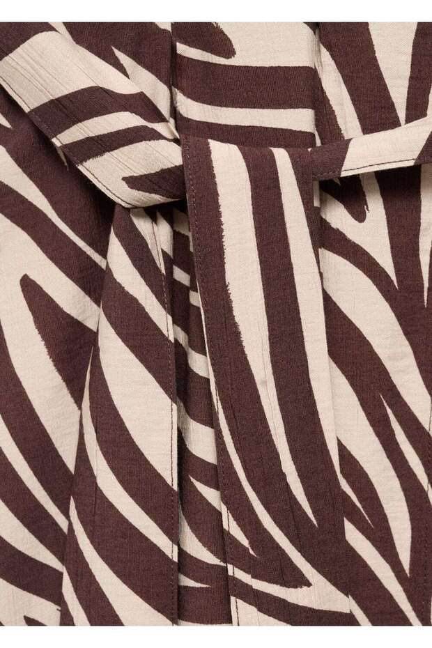 Desenli gömlek elbise - 8