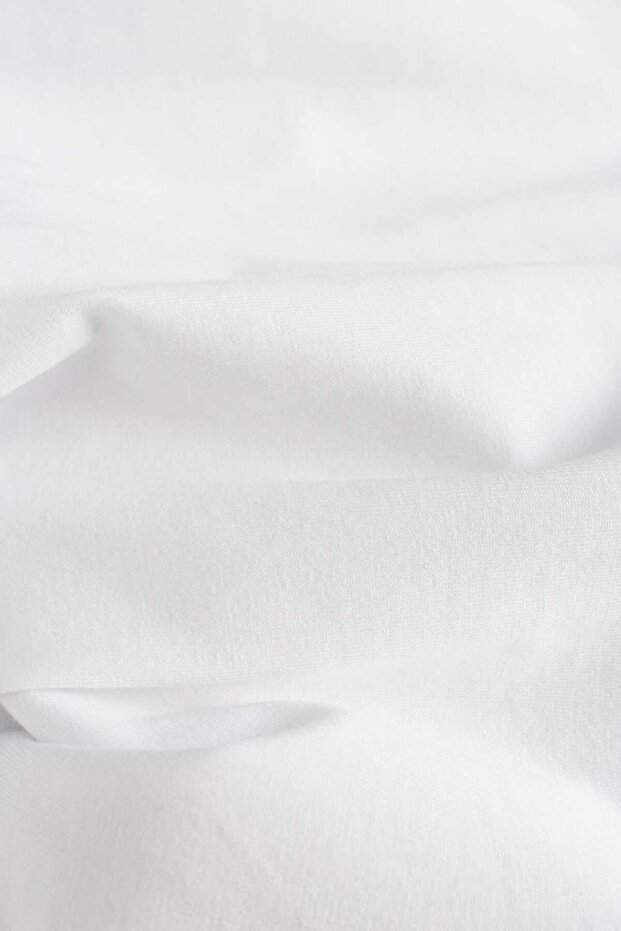Beyaz-Basic Pamuklu Süprem Sweat Tunik - 7