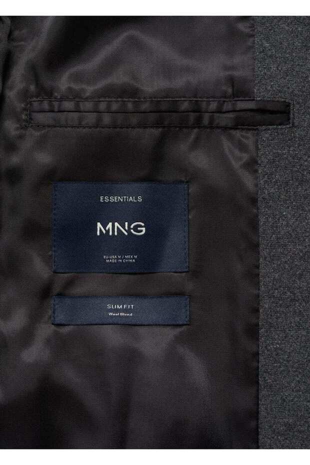 Dik yaka yün palto - 7