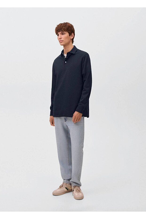 Pamuklu basic polo tişört - 2