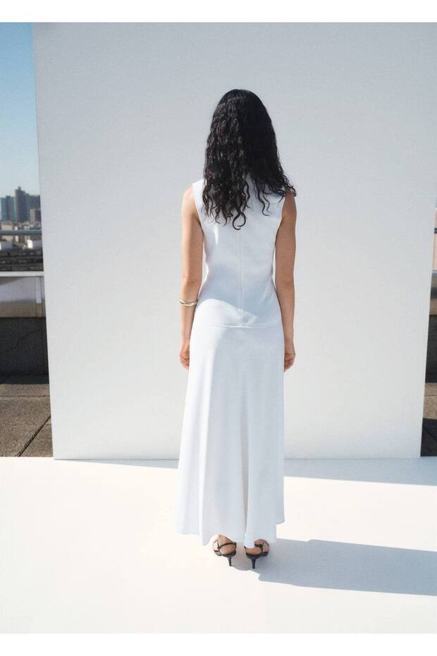 Karma desenli uzun elbise - 4