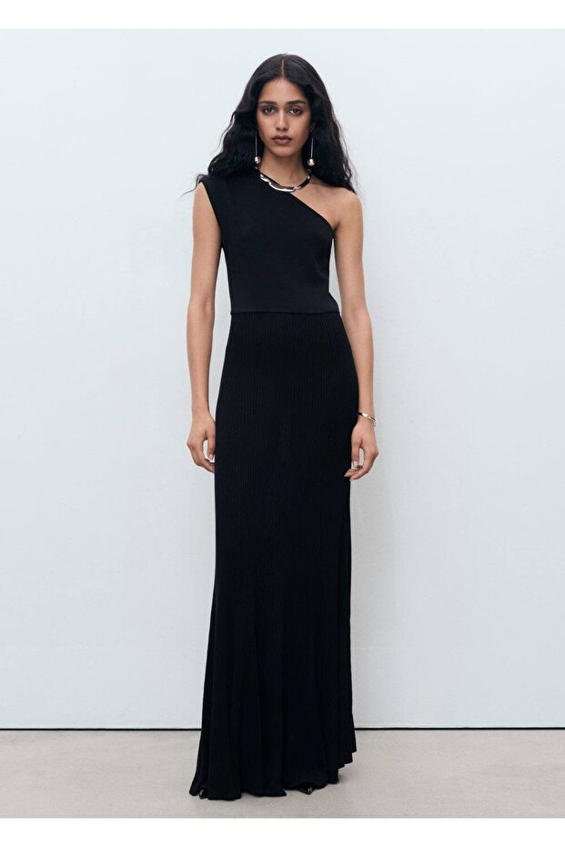 Asimetrik triko elbise - 2