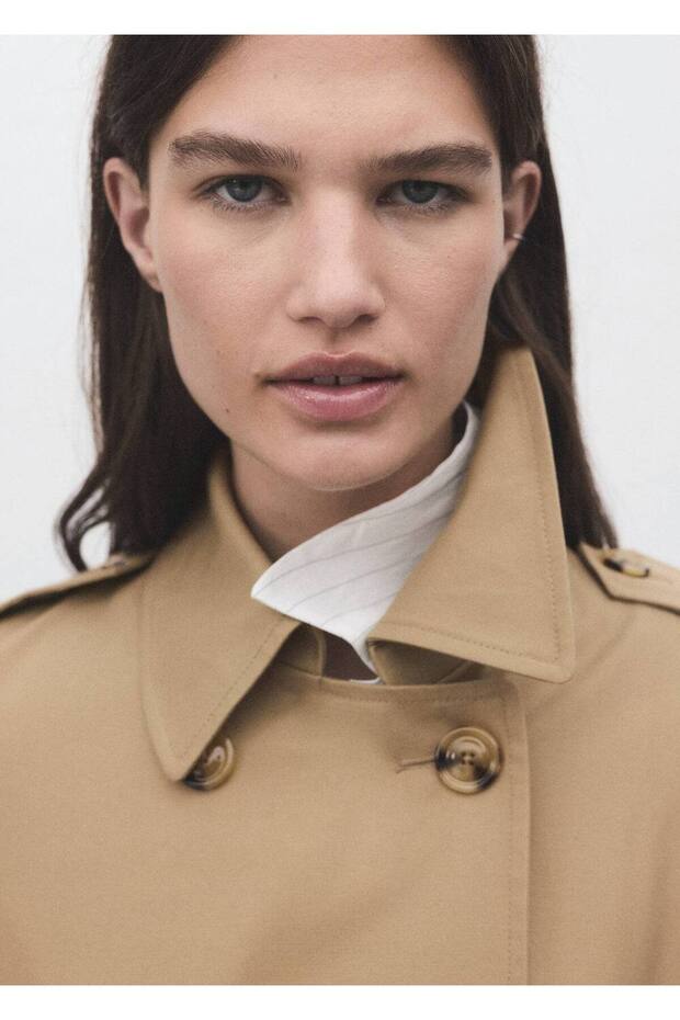 Klasik kemerli trençkot - 7