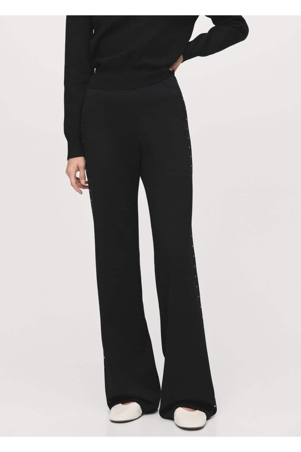 Straight Cut Tights with Strass Stones