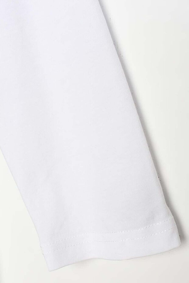 Beyaz-Basic Pamuklu Süprem Sweat Tunik - 5