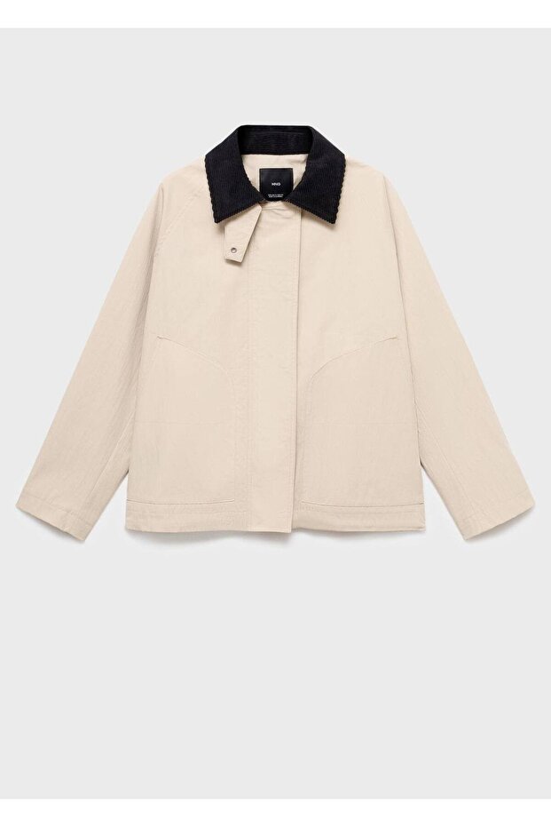 Kadife yaka pamuklu ceket - 3