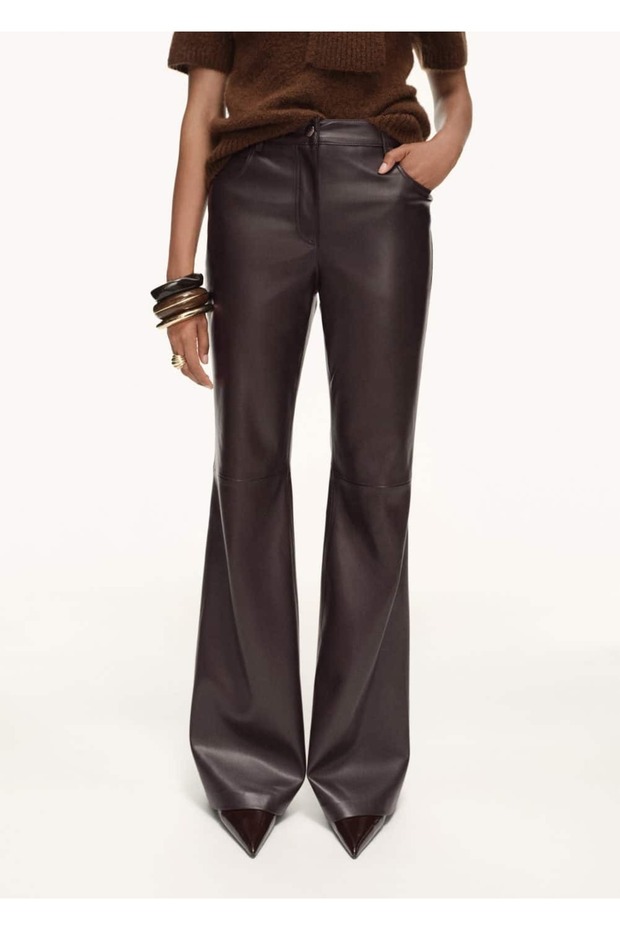 Leather Look Flare Pants