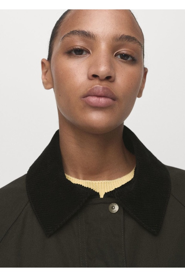 Kadife yaka pamuklu parka - 8