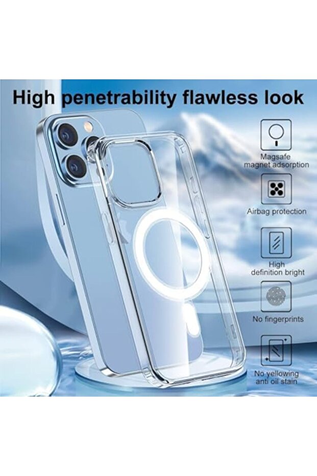 جراب مغناطيسي غير لامع لهاتف iPhone 13 | شفاف - 5