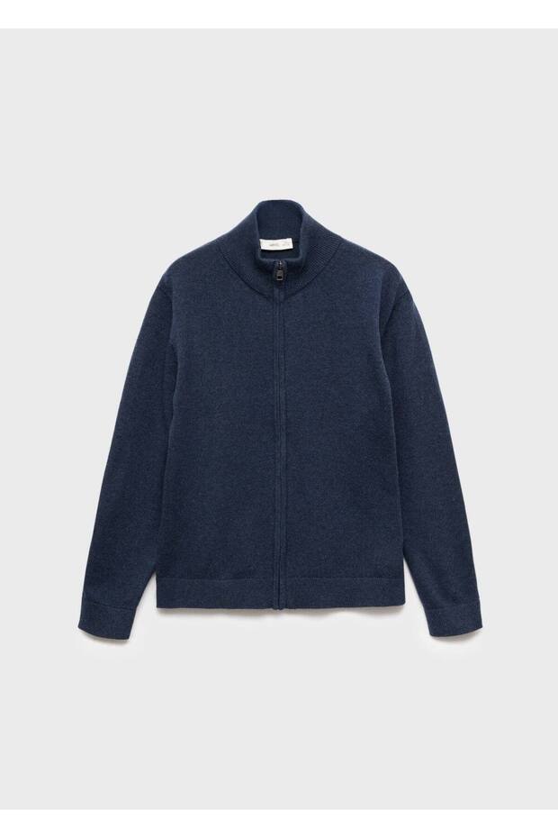 Fermuarlı triko hırka - 3