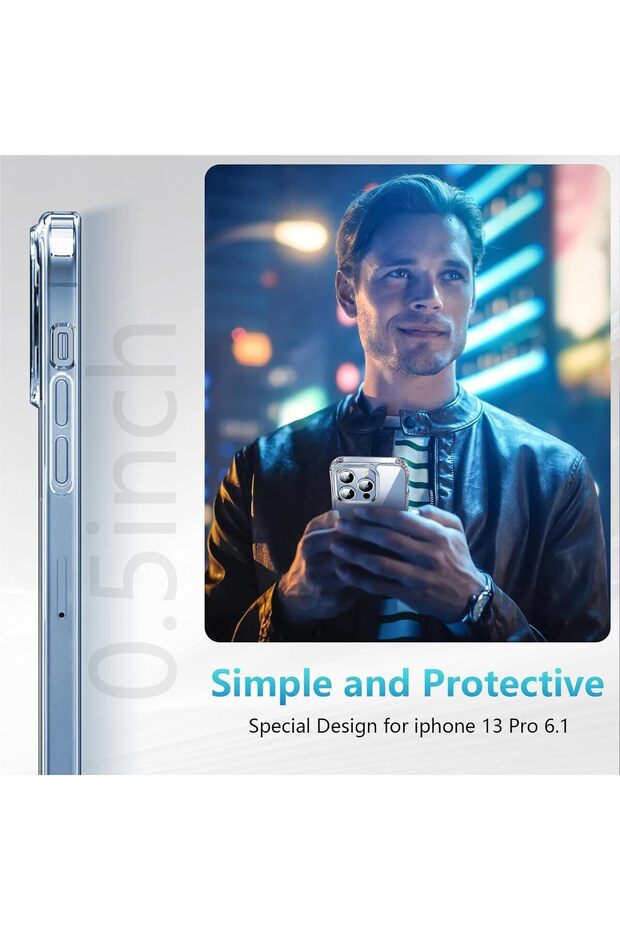 جراب مغناطيسي غير لامع لهاتف iPhone 13 Pro Max | شفاف - 4