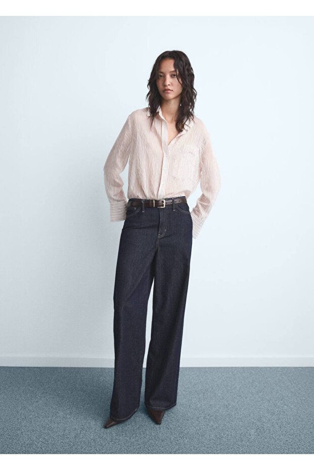 Wideleg orta bel jean - 2