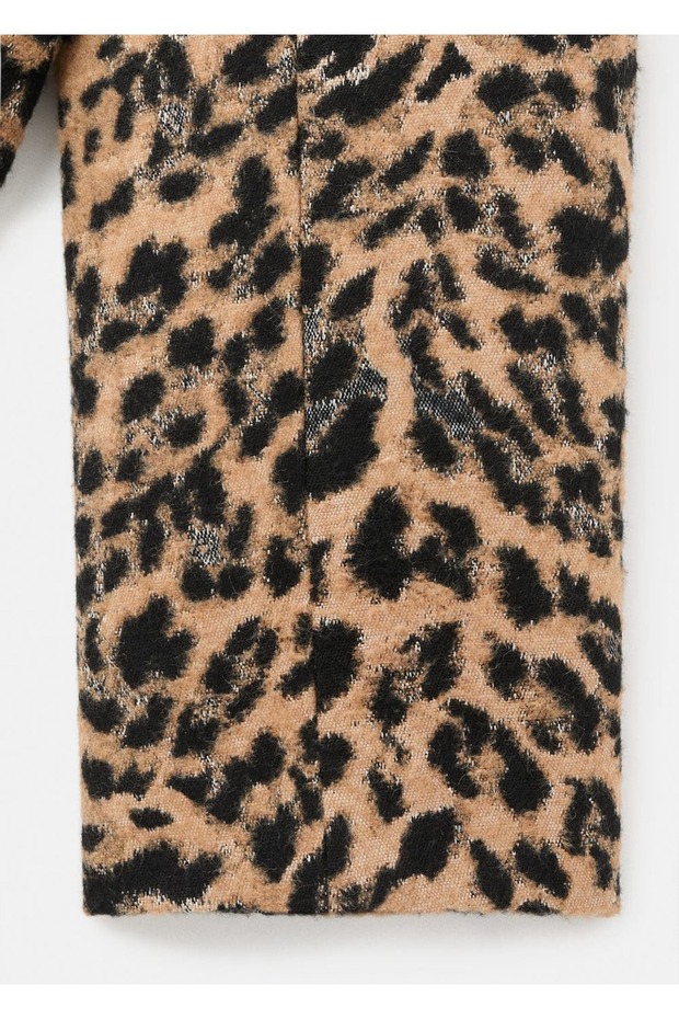 Leopar desenli düğmeli ceket - 7