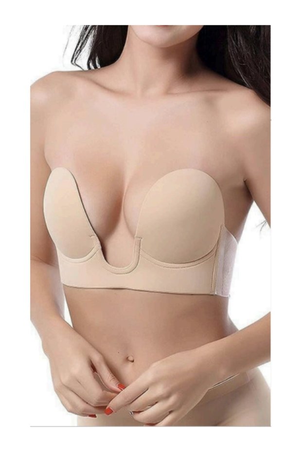 Women's Self-Adhesive Strapless Double Padded Ghost Bustier Lifting Bra