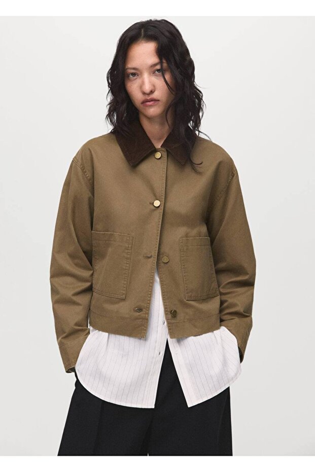 Velvet Collar Denim Parka