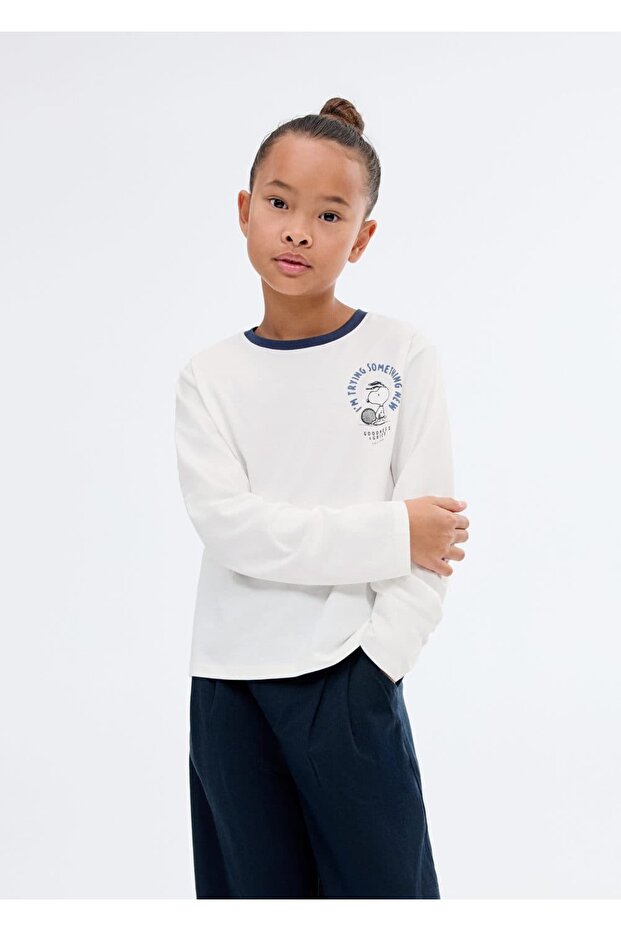 Snoopy baskılı tişört - 1