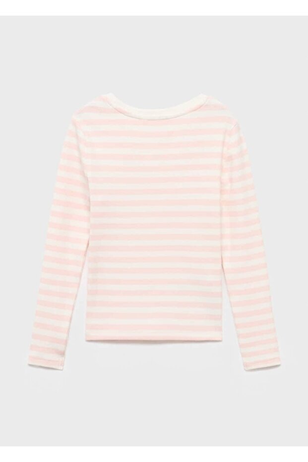 Çizgili basic tişört - 4