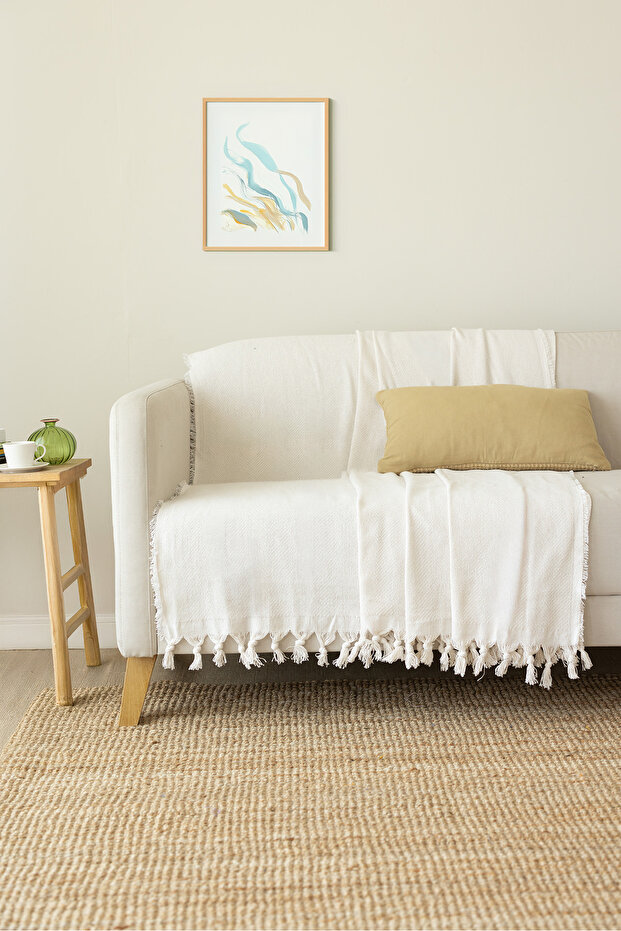 Seat Cover 170 X 210 cm Sofa Bed Cover 100% Cotton Washable Plain Shawl