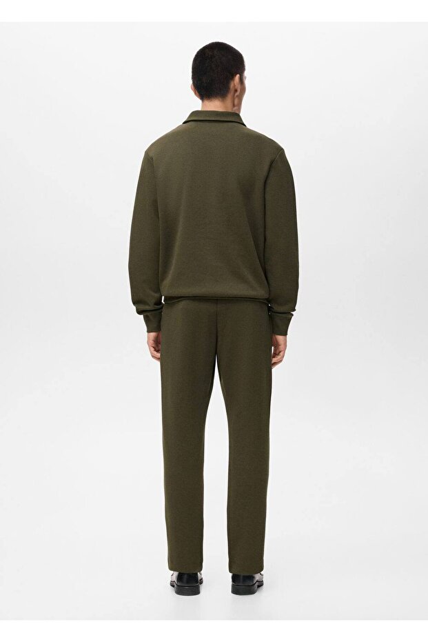 Regular kesim fermuarlı yaka sweatshirt - 4