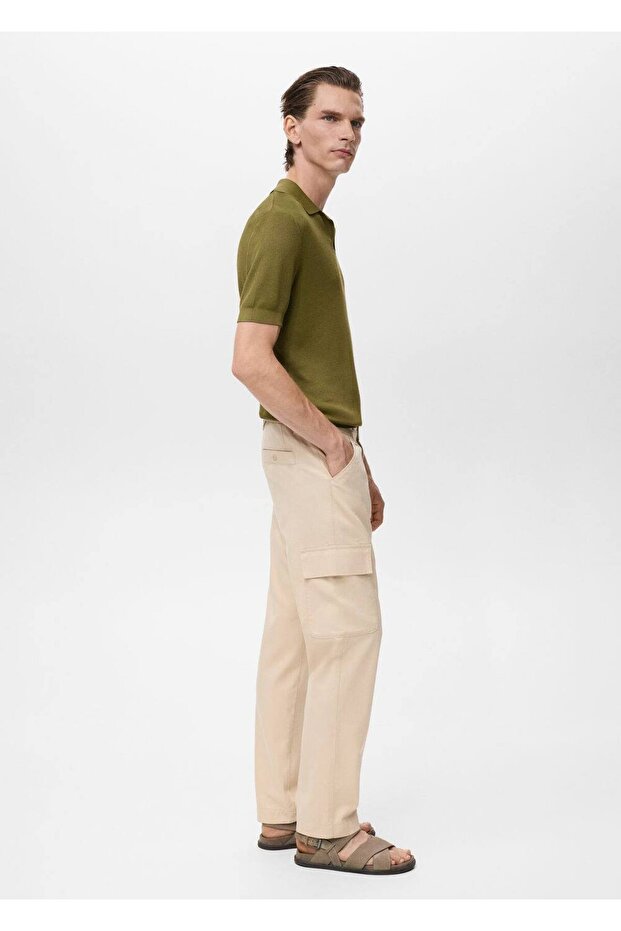 Lyocell pamuklu kargo pantolon - 8