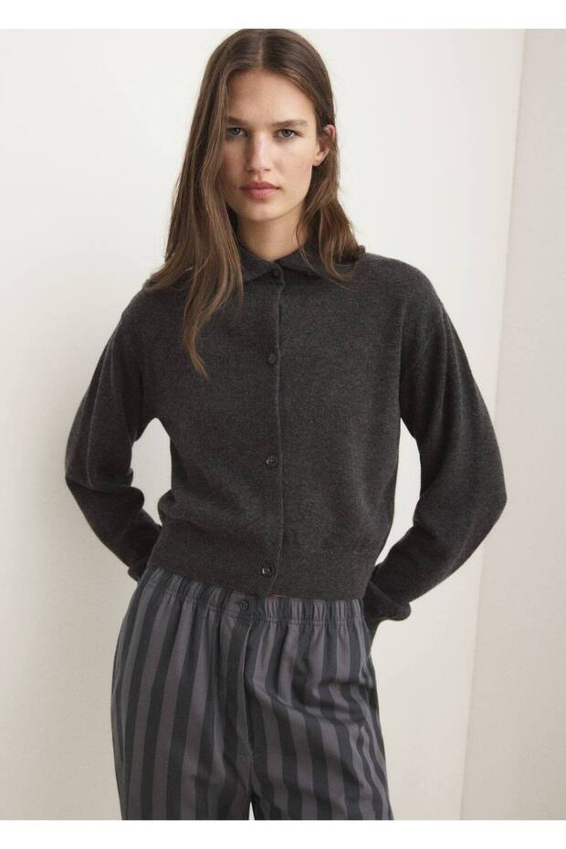Buttoned Wool Crop Jacket