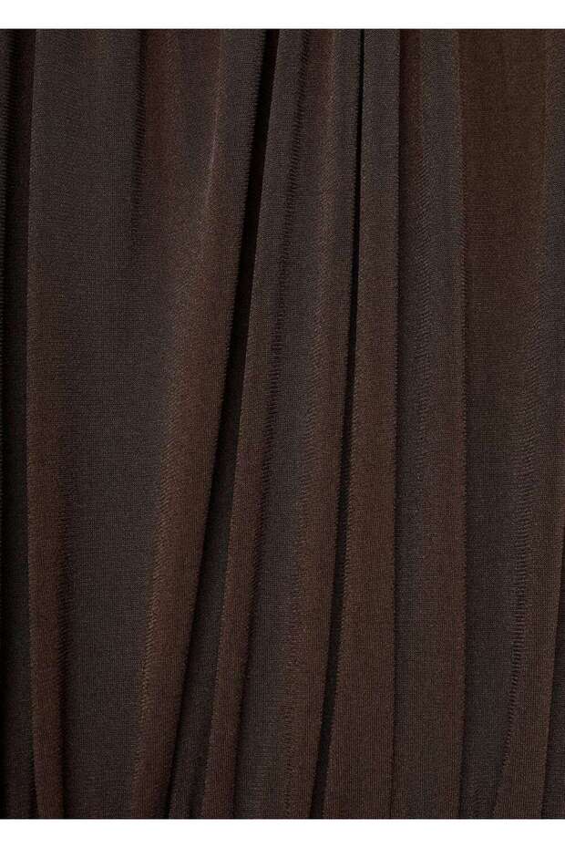 Büzgülü uzun elbise - 7