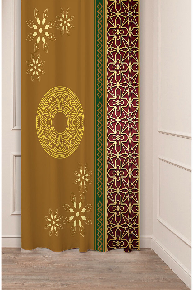Authentic, Anatolian, Ethnic Patterned Special Design Digital Printed (Single Wing) Modern Stylish Background Curtain