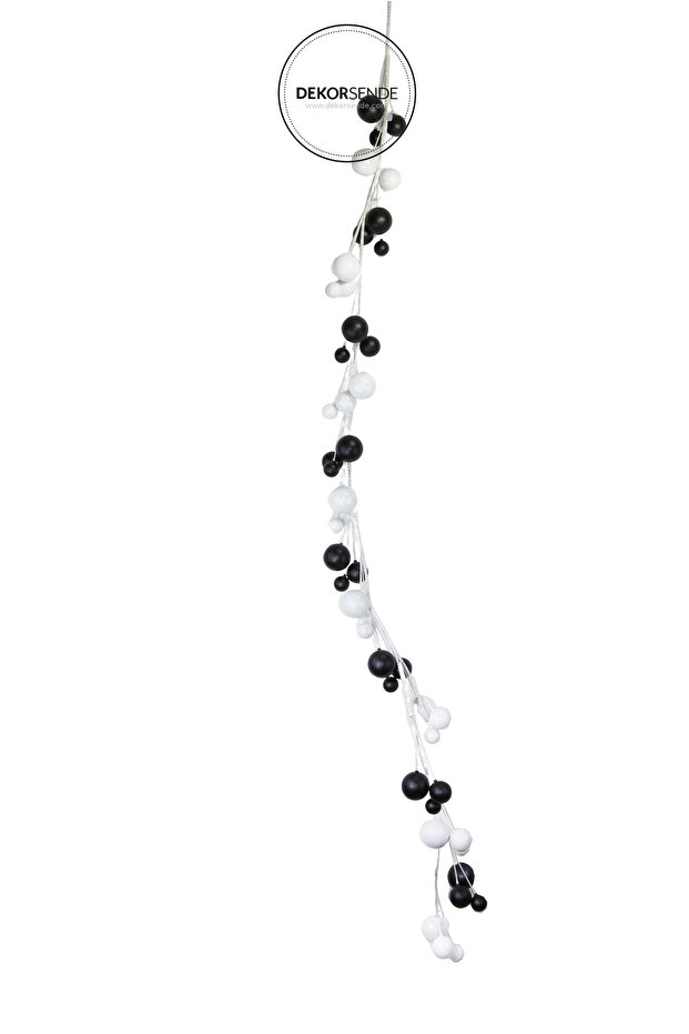 Christmas Ornament Bulk Pendant Lamp Garland Black White 180 cm