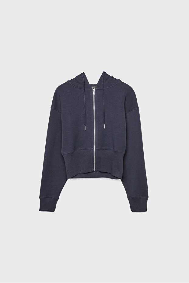 Kapüşonlu Fermuarlı Sweatshirt - 6