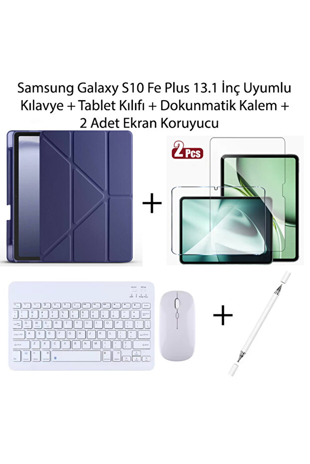 Samsung Galaxy S10 FE Plus 13.1 İnç Uyumlu Standlı Kılıf Ve Dokunmatik Kalem Ve Klavye Set - 1