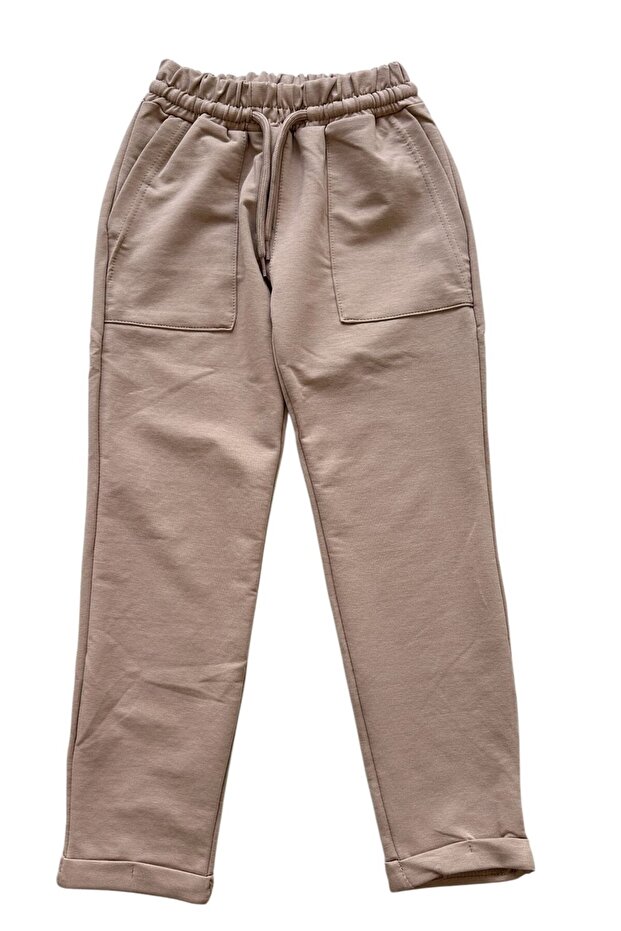 Double Pocket Boy's Brown Sweatpants