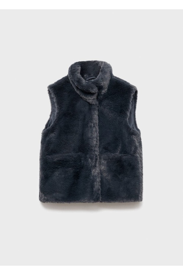 Kürk görünümlü yelek - 1