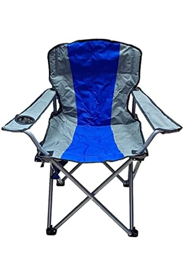 Foldable Camping Chair with Cup Holder Heavy Quality (Blue)